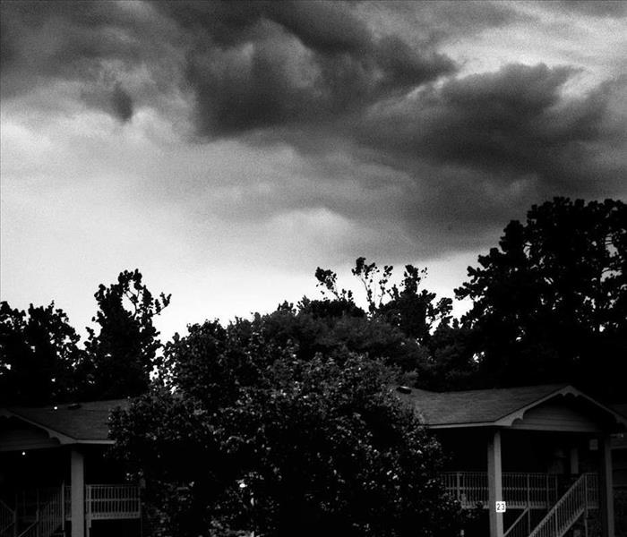 dark clouds over a house
